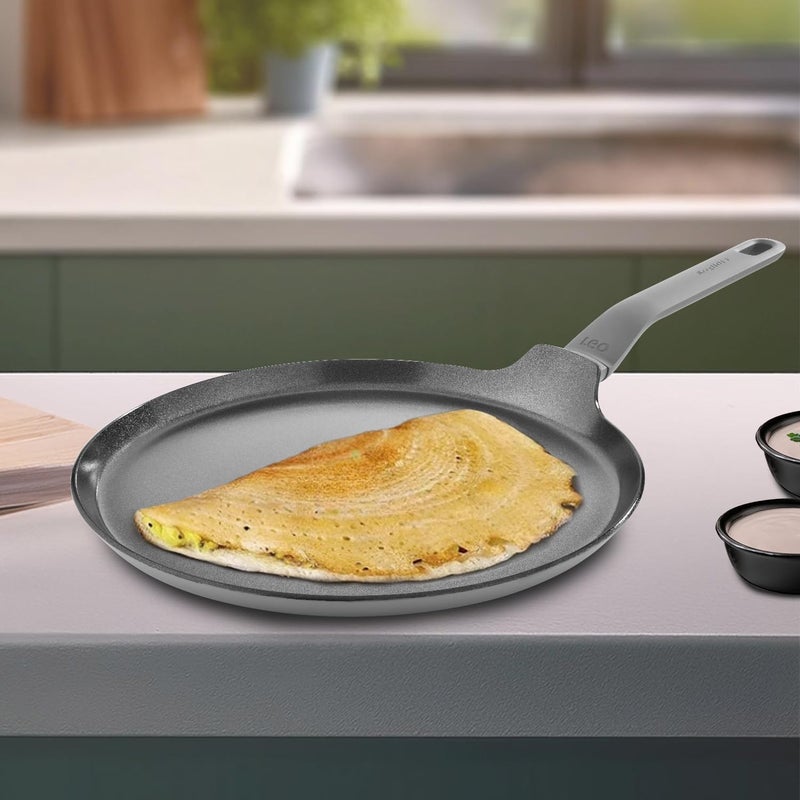 Berghoff Berghoff 28 cm Recycled Aluminum Non-Stick Cooking Tawa | CeraGreen Ceramic Coating| PTFE, PFAS Free |Induction, Dishwasher Ready |Dark Grey |5 Yr Warranty  - Image 4
