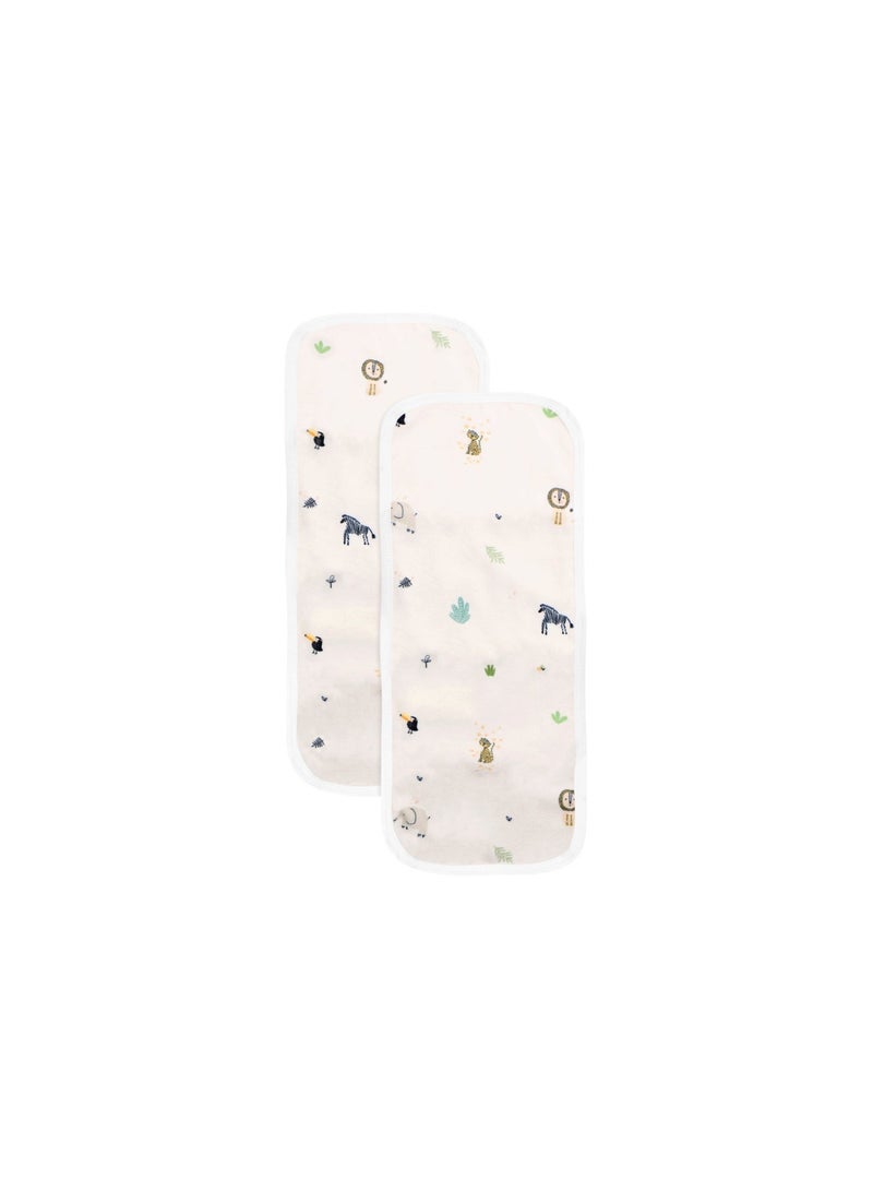Hummingbird Premium Ultra-Soft Burping Cloths for Baby – Absorbent Breathable Shoulder Cloth for Feeding & Spit-Up, Zoo Design - Image 1