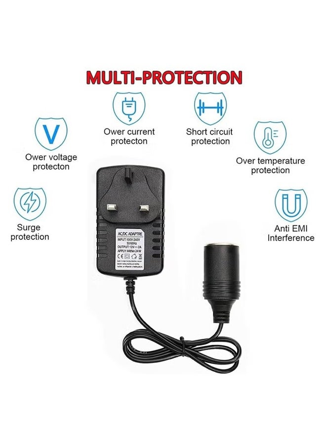 HY Car Power Inverters Car Plug Adapter 2A 240V AC Mains to 12V DC Car Converter Cigarette Lighter Socket Voltage Converter Power Adapter Power UK Plug - Image 4