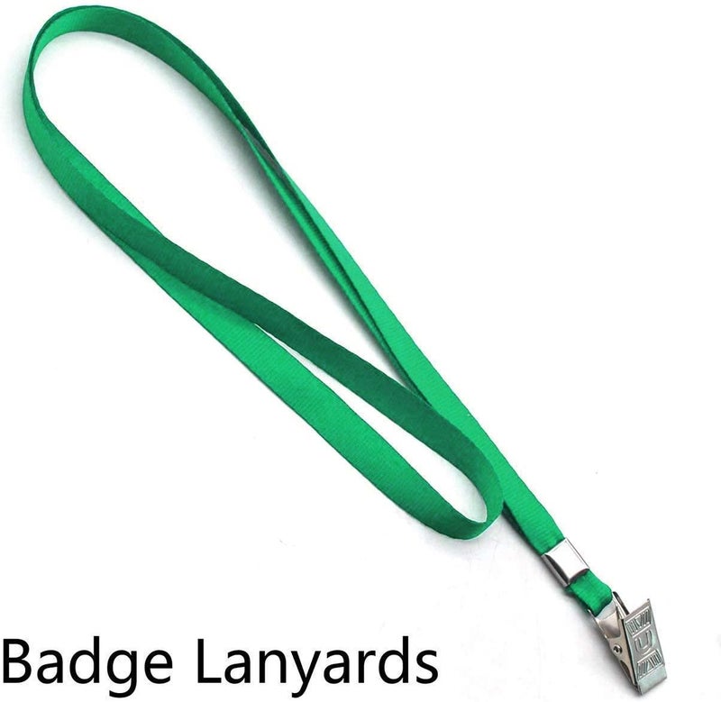 Beebel Green Lanyards 100 Pack Nylon Flat Badge Lanyard for Id Badge Name Tag (Green, 100 Pack) - Image 4
