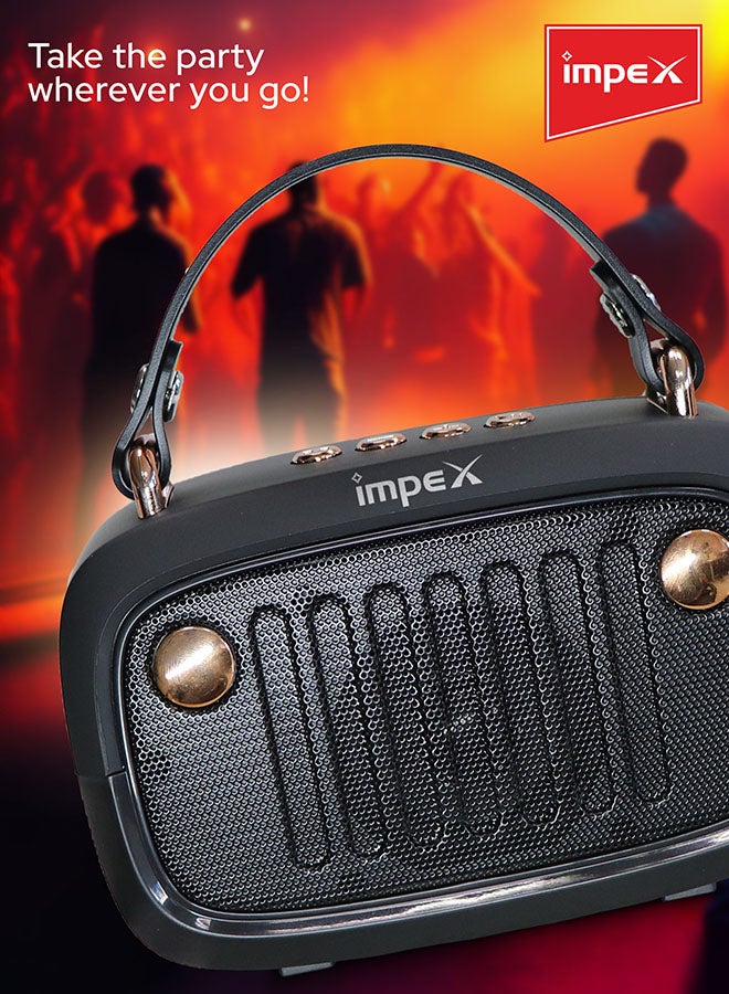 Impex Karaoke Bluetooth Portable Speaker With Wireless Mic With Voice Modulation Black - Image 5