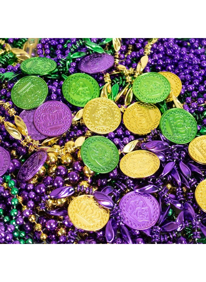 GiftExpress 144Pc Mardi Gras Plastic Coins Assorted Metallic Gold Green Purple Mardi Gras Coins Bulk For Mardi Gras Parade Party Favors  - Image 5