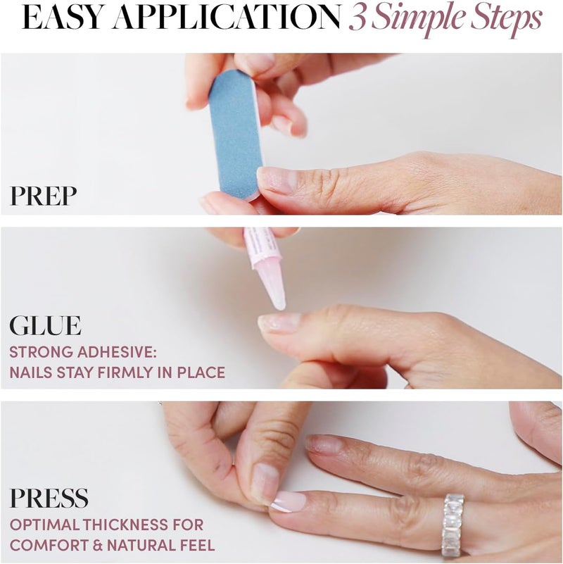 Glamnetic Simple multi-feature practical build Press On Nails - Winter Storm Budget friendly trendy design - Image 5