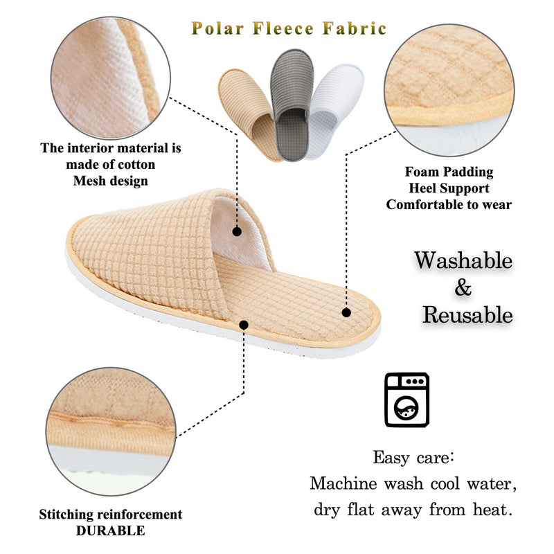 OSTADARRA OSTADARRA 9 Pairs Spa Slippers  Non Slip Disposable Slippers For Guest  Washable Reusable  Which Can Be Used As Women Men  House  Indoor  Bathroom  Bedroom  Hotel  Bride Slippers - Image 2
