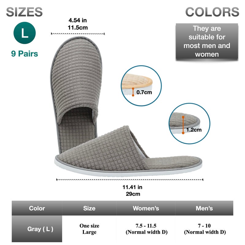 OSTADARRA OSTADARRA 9 Pairs Spa Slippers  Non Slip Disposable Slippers For Guest  Washable Reusable  Which Can Be Used As Women Men  House  Indoor  Bathroom  Bedroom  Hotel  Bride Slippers - Image 3