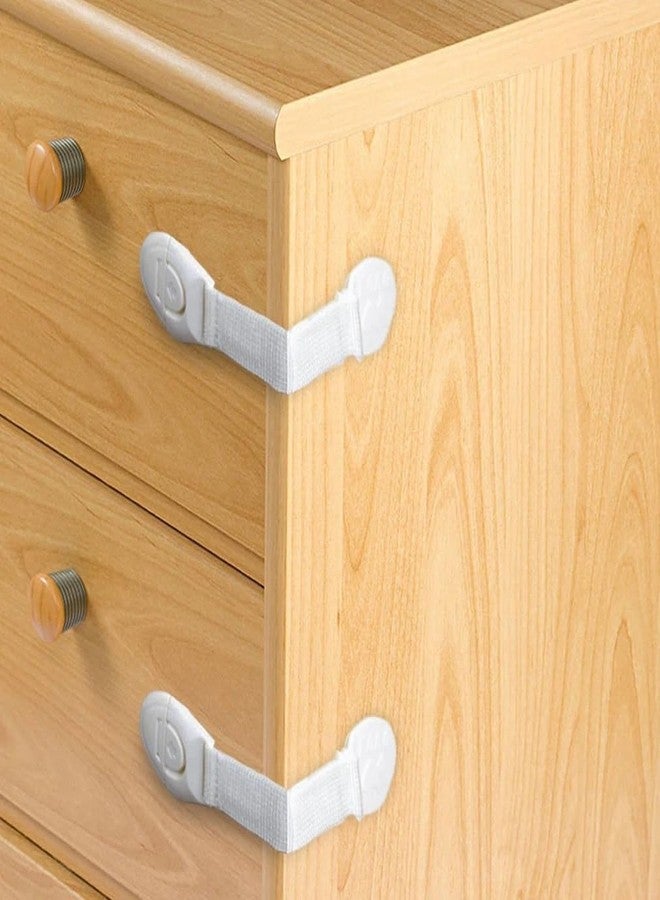 KROYWEN Baby Safety Locks Uses Dual Adhesive Tape Child Proof Cabinets Drawers Appliances Toilet Seat Fridge (White 10 Pcs) - Image 2
