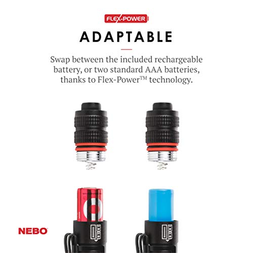 NEBO INSPECTOR RC Pen Light | 360 Lumens, 3 Light Modes, Rechargeable & AAA Battery Powered LED Flashlight, Waterproof, Compact & Durable, Pocket Clip for EDC, Includes USB Charging Cable - Image 2