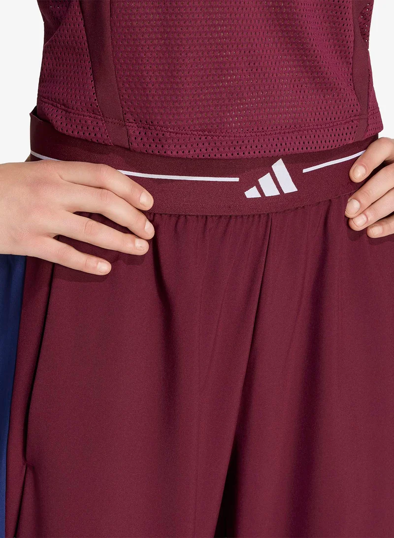 Adidas MAROON Hyperglam Colourblock Woven Sweatpants for Women | Best Price UAE