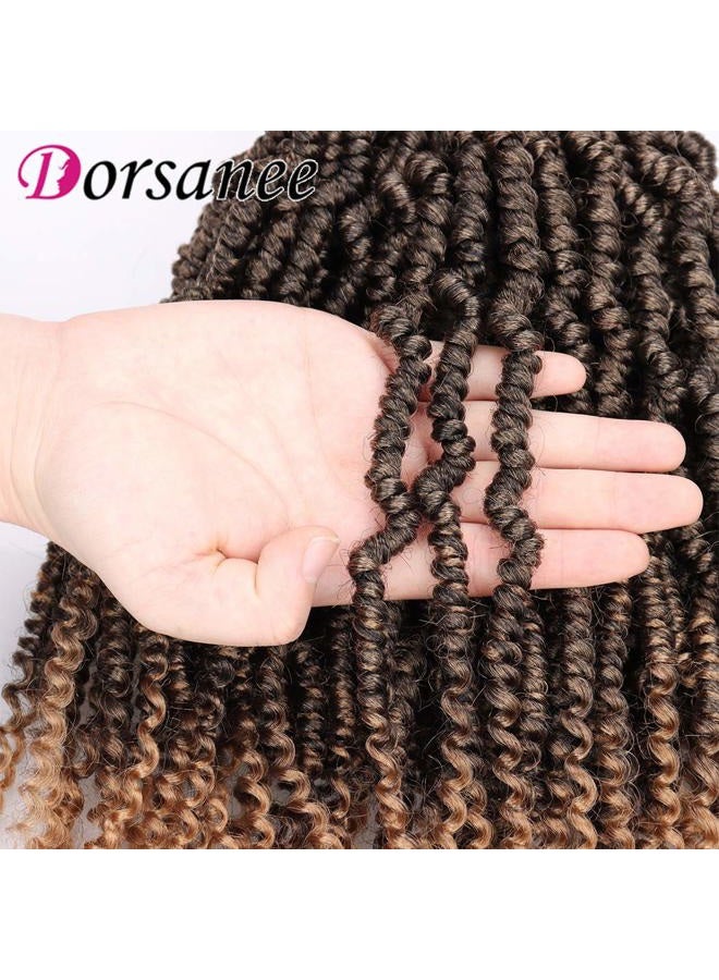 Dorsanee Bomb Twist Crochet Hair 6 Packs 10 Inch Spring Twist Crochet Braids Pretwisted Passion Twist Hair Pre looped Crochet Hair Synthetic Braiding Hair Extension Fluffy Twist Dreadlocks Hair for Women(T27#) - Image 5