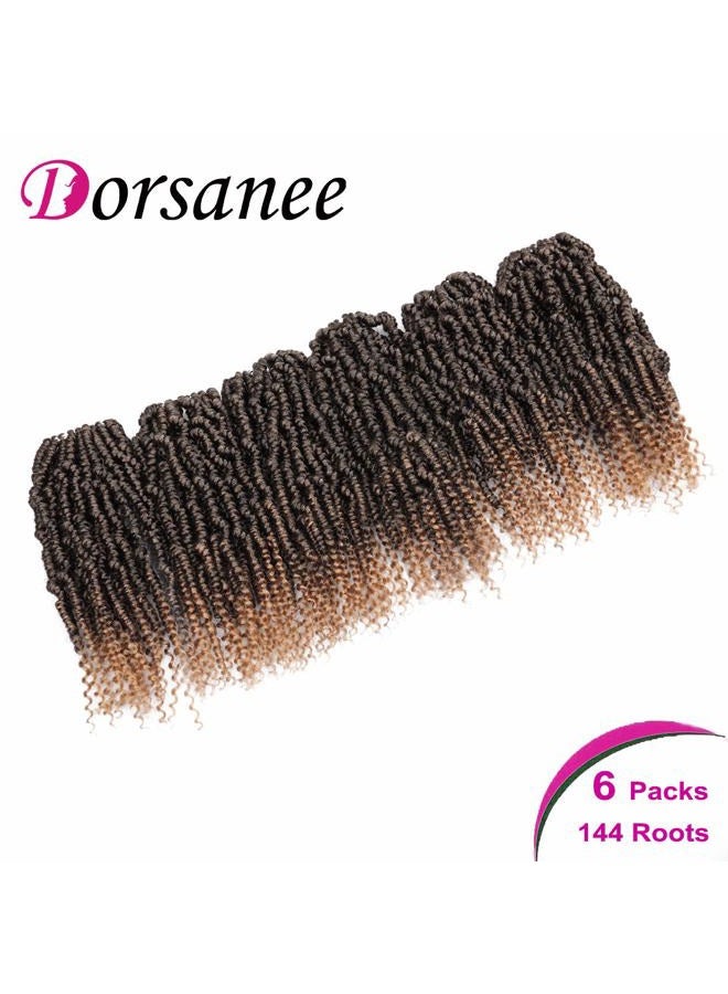 Dorsanee Bomb Twist Crochet Hair 6 Packs 10 Inch Spring Twist Crochet Braids Pretwisted Passion Twist Hair Pre looped Crochet Hair Synthetic Braiding Hair Extension Fluffy Twist Dreadlocks Hair for Women(T27#) - Image 2