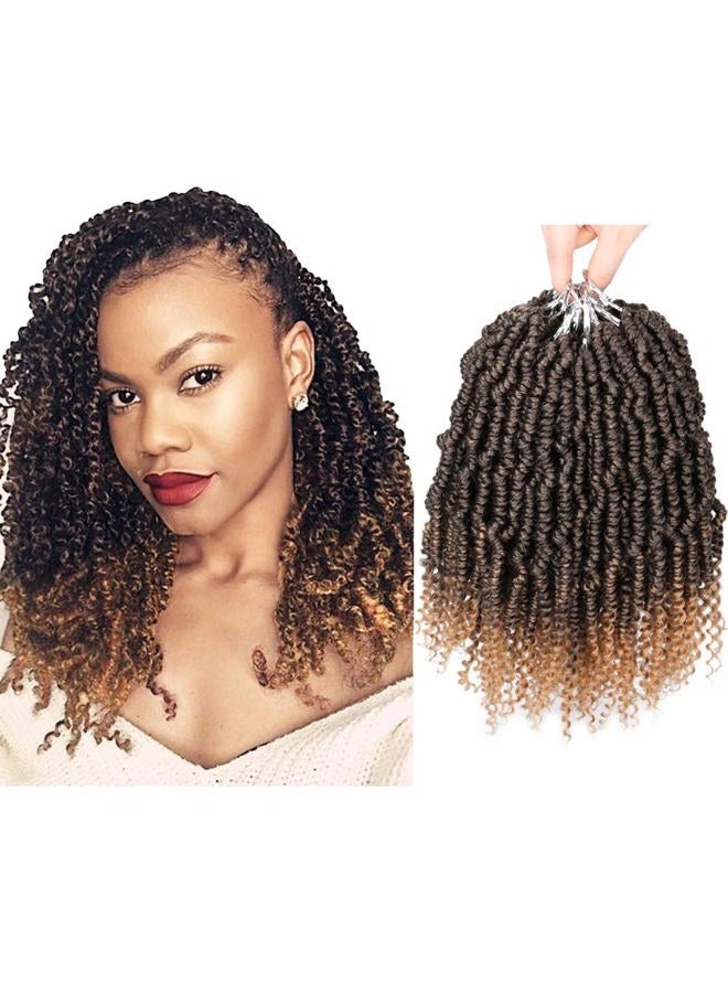 Dorsanee Bomb Twist Crochet Hair 6 Packs 10 Inch Spring Twist Crochet Braids Pretwisted Passion Twist Hair Pre looped Crochet Hair Synthetic Braiding Hair Extension Fluffy Twist Dreadlocks Hair for Women(T27#) - Image 1