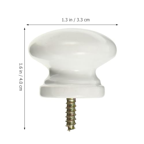 Uonlytech 8pcs Self-Tapping Solid Wood Handle Round Cabinet Knob Dresser Pulls Wood Knob Drawer Knobs Chinese Door Closet Dresser Mini Vanity Desk Handle for Doors Jewelry Box - Image 2