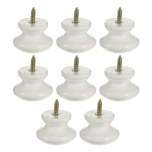 Uonlytech 8pcs Self-Tapping Solid Wood Handle Round Cabinet Knob Dresser Pulls Wood Knob Drawer Knobs Chinese Door Closet Dresser Mini Vanity Desk Handle for Doors Jewelry Box - Image 1