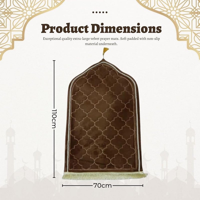 Home Smart Modern Confortable Prayer Mat Assorted Color for Home and Travel Non Slip Soft Velvet and Premium Quality Size 70x110cm - Image 2