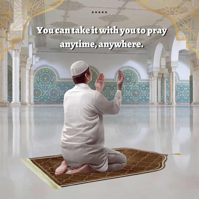 Home Smart Modern Confortable Prayer Mat Assorted Color for Home and Travel Non Slip Soft Velvet and Premium Quality Size 70x110cm - Image 4
