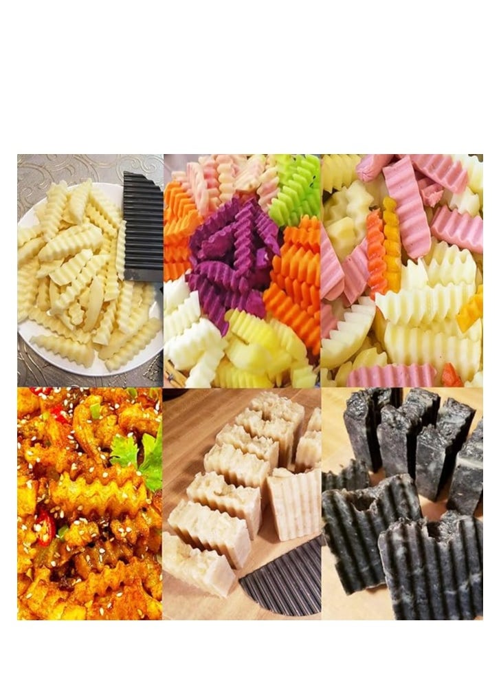 Cool Baby COOLBABY Crinkle Potato Cutter - Stainless Steel French Fries Slicer Handheld Chipper Chopper Potato Carrot Chopping Knife Home Kitchen Wavy Blade Cutting Tool Large Size 2.9" x 11.8"  - Image 4