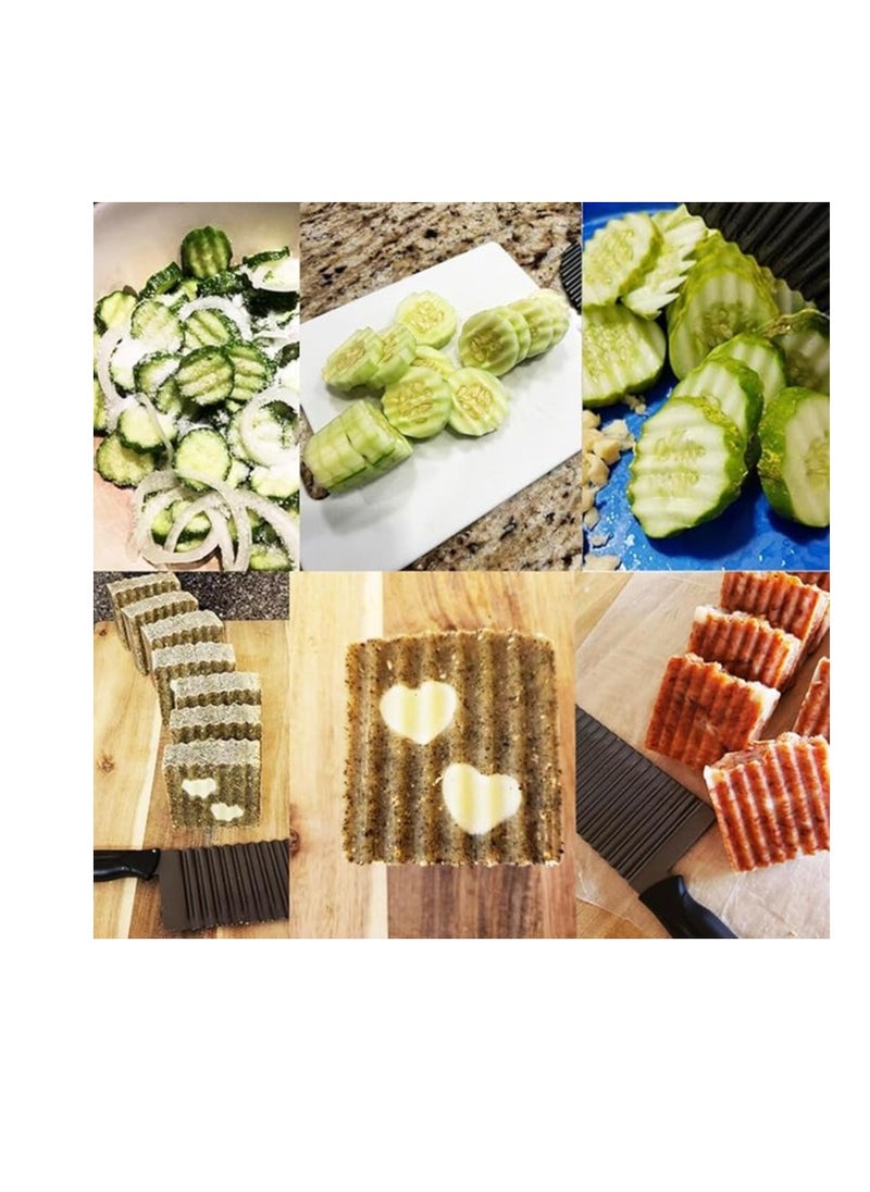 Cool Baby COOLBABY Crinkle Potato Cutter - Stainless Steel French Fries Slicer Handheld Chipper Chopper Potato Carrot Chopping Knife Home Kitchen Wavy Blade Cutting Tool Large Size 2.9" x 11.8"  - Image 3