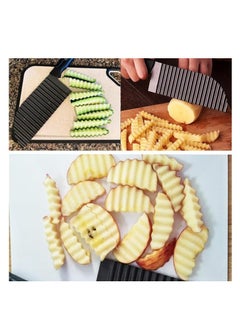 Cool Baby COOLBABY Crinkle Potato Cutter - Stainless Steel French Fries Slicer Handheld Chipper Chopper Potato Carrot Chopping Knife Home Kitchen Wavy Blade Cutting Tool Large Size 2.9" x 11.8"  - Image 2