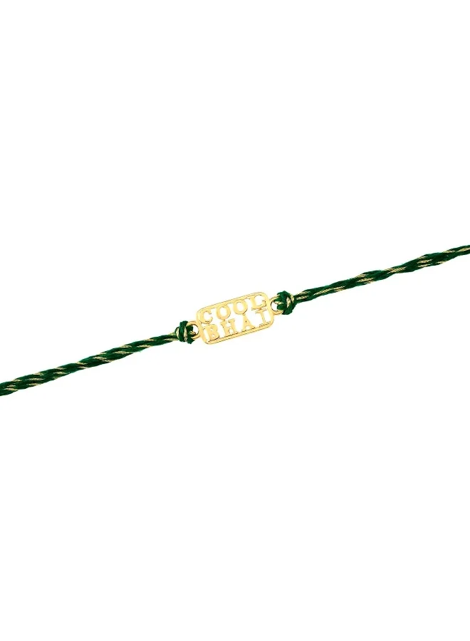 VOYLLA 925 Sterling Silver Gold Micron Plated Cool Bhai Thread Rakhi