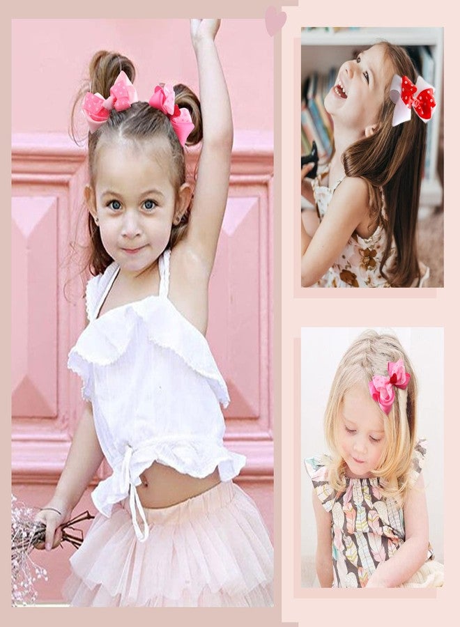 TOKUFAGU Valentine Hair Bow Large Red Clips with Pink Love Ribbon,Valentine's Day Bows for Girls Double Layer Heart Hair Clip Bow Bowknot Headwear Hairpin Alligator Clips for Women Girls - Image 4