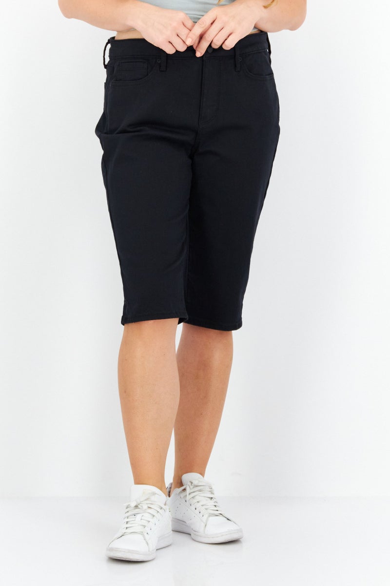 NYDJ Women Regular Fit High Rise Stretch Capri Jeans, Black - Image 1