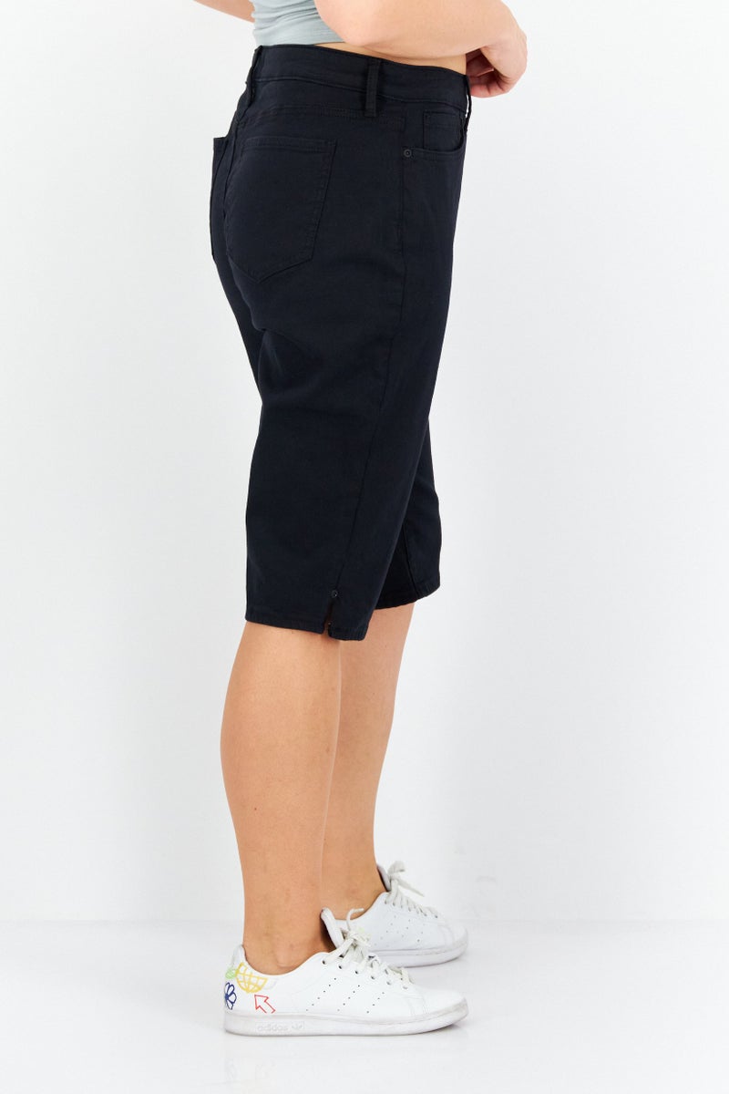 NYDJ Women Regular Fit High Rise Stretch Capri Jeans, Black - Image 3
