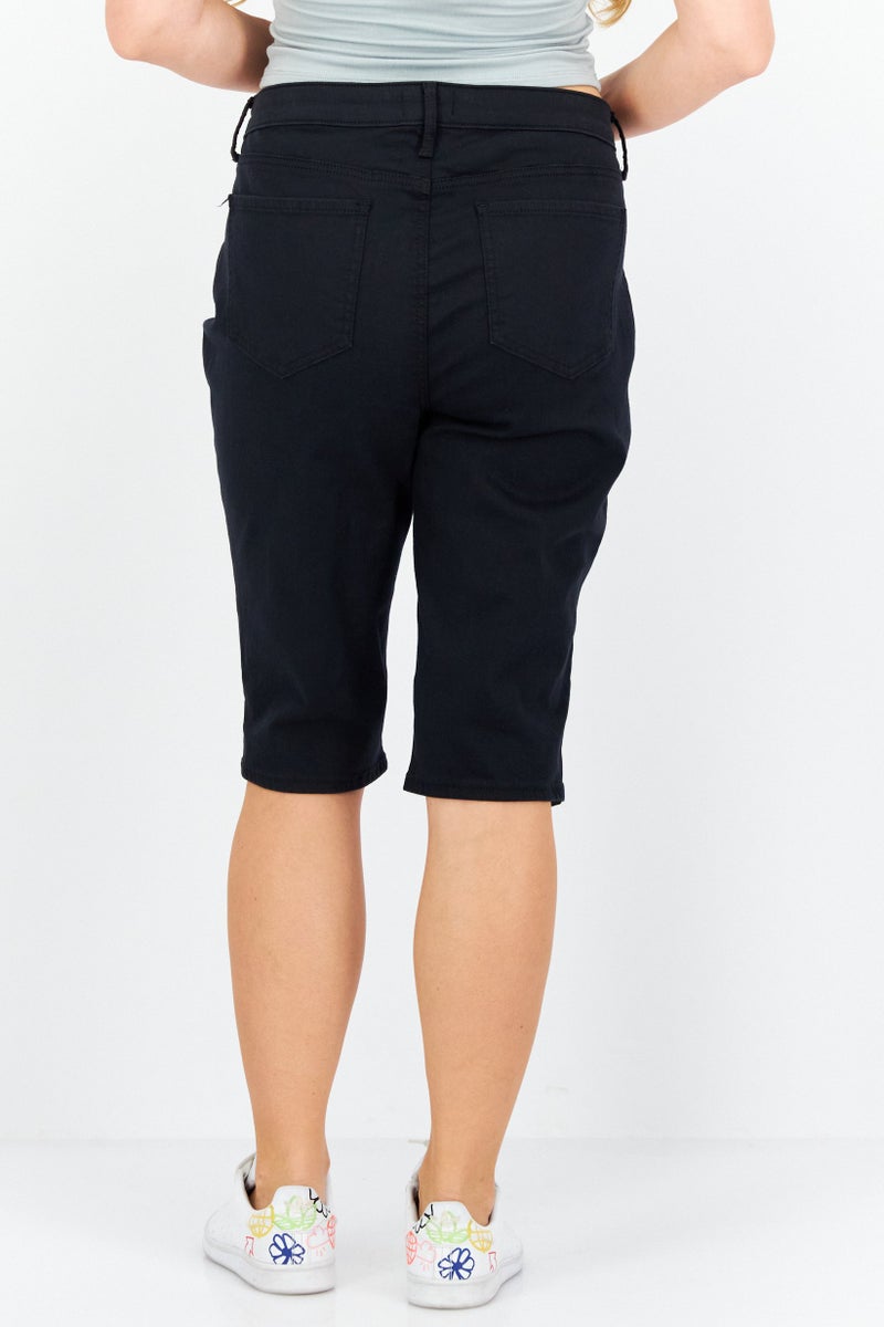 NYDJ Women Regular Fit High Rise Stretch Capri Jeans, Black - Image 2