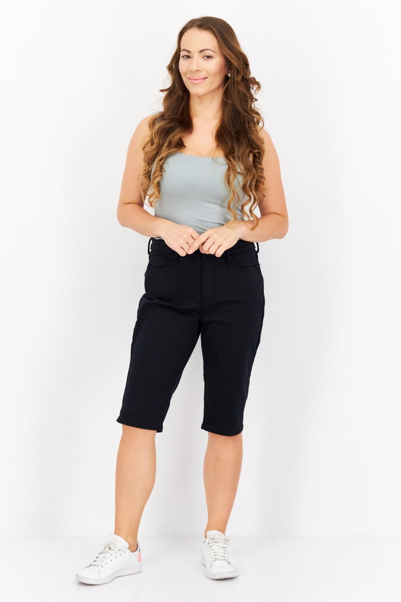 NYDJ Women Regular Fit High Rise Stretch Capri Jeans, Black - Image 4