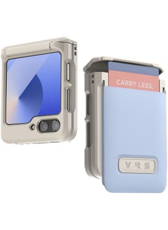 VRS Design D-Wallet Pebble Samsung Galaxy Z Flip 6 Case Cover Wallet [2 Card Holder Slot] with [Hinge Protection] - Cotton Blue  - Image 1