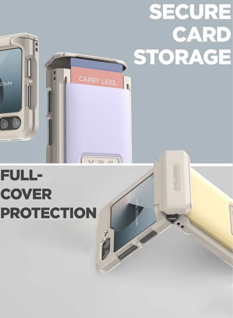 VRS Design D-Wallet Pebble Samsung Galaxy Z Flip 6 Case Cover Wallet [2 Card Holder Slot] with [Hinge Protection] - Cotton Blue - Image 4