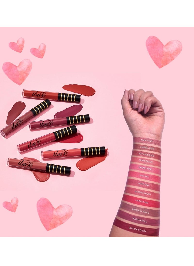 Iba Iba Maxx Matte Liquid Lipstick Shade Blissful Mocha 2.6ml  - Image 3