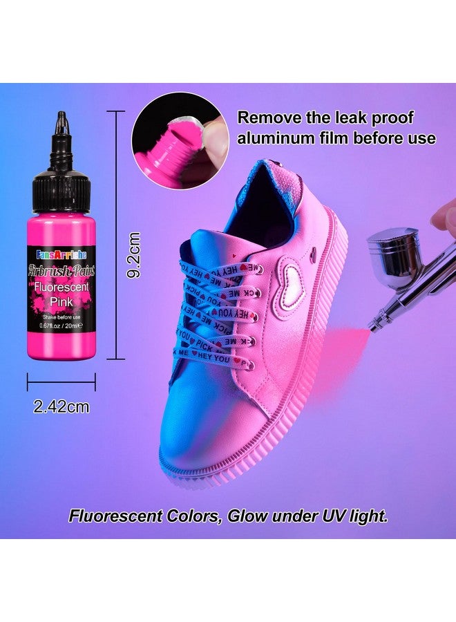 FansArriche Airbrush Paint Set 34 Colors Acrylic Air Brush Paint Kit With 2 Thinner Ready To Spray Water Based Opaque & Neon Colors For Beginners Artists Diy Projects 20 Ml/Bottle - Image 5