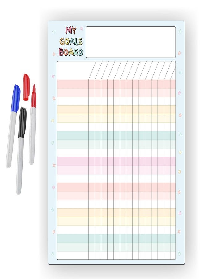 Sunsella Magnetic Dry Erase Incentive Chart Board | Reward and Task Tracker for Kids and Adults | Behavior and Goal Organizer for Home, Classroom, and Teachers - 10" x 13" with Markers - Image 1