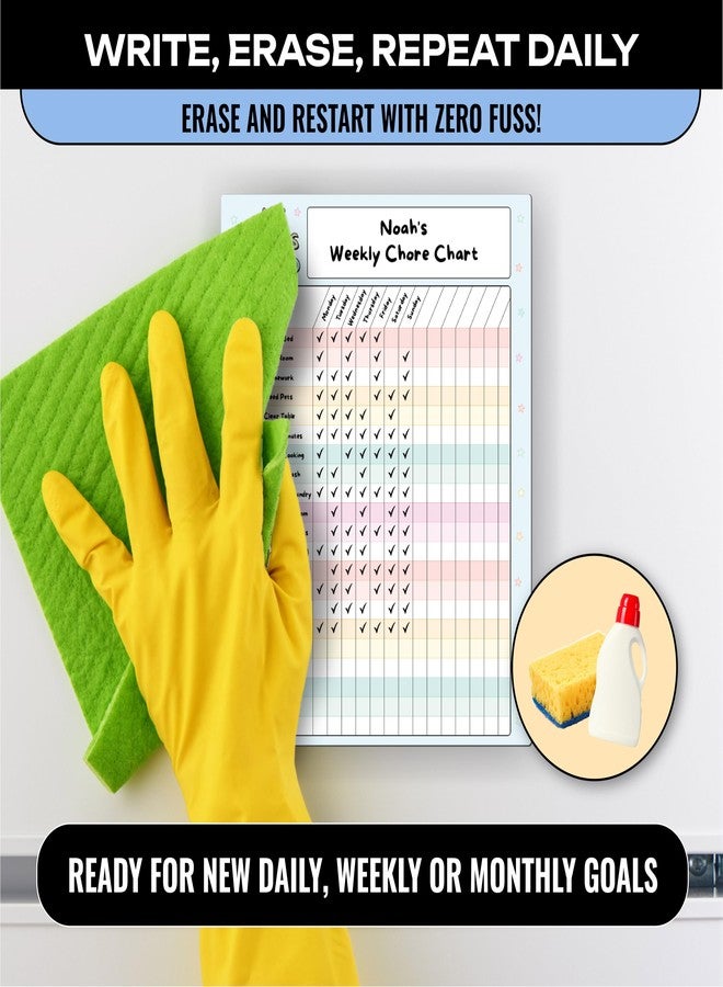 Sunsella Magnetic Dry Erase Incentive Chart Board | Reward and Task Tracker for Kids and Adults | Behavior and Goal Organizer for Home, Classroom, and Teachers - 10" x 13" with Markers - Image 2