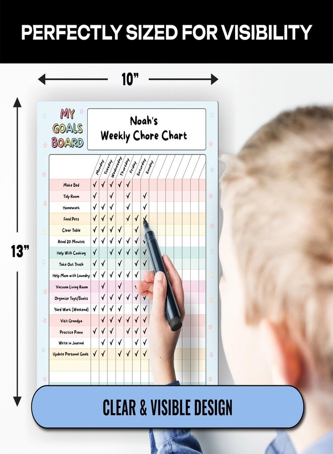 Sunsella Magnetic Dry Erase Incentive Chart Board | Reward and Task Tracker for Kids and Adults | Behavior and Goal Organizer for Home, Classroom, and Teachers - 10" x 13" with Markers - Image 4