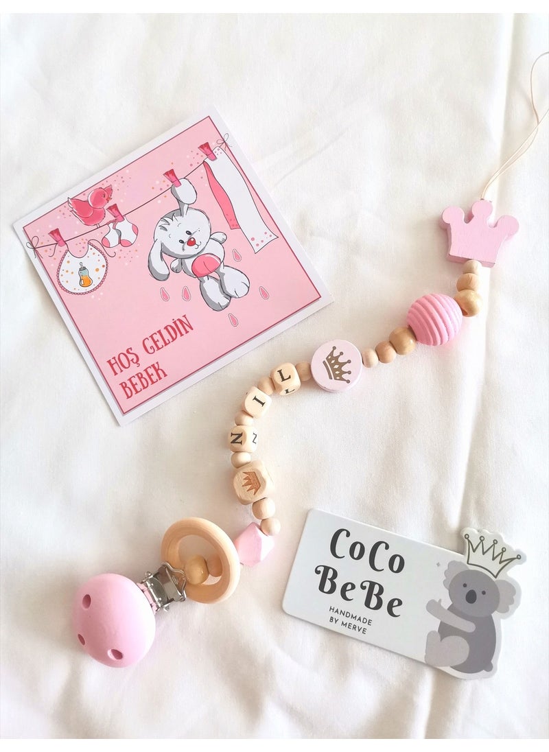 Coco Bebe Name-Customized Wooden Pacifier Chain  - Image 1
