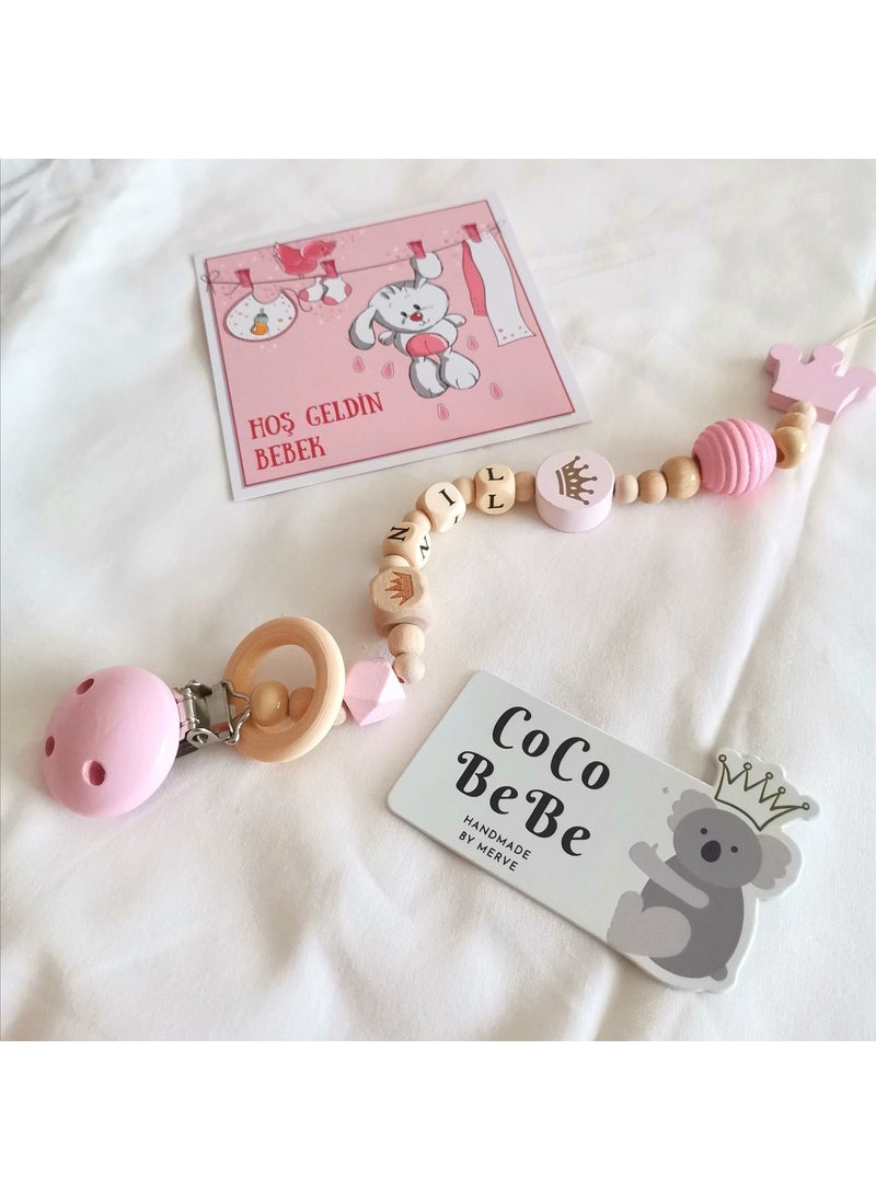 Coco Bebe Name-Customized Wooden Pacifier Chain  - Image 2