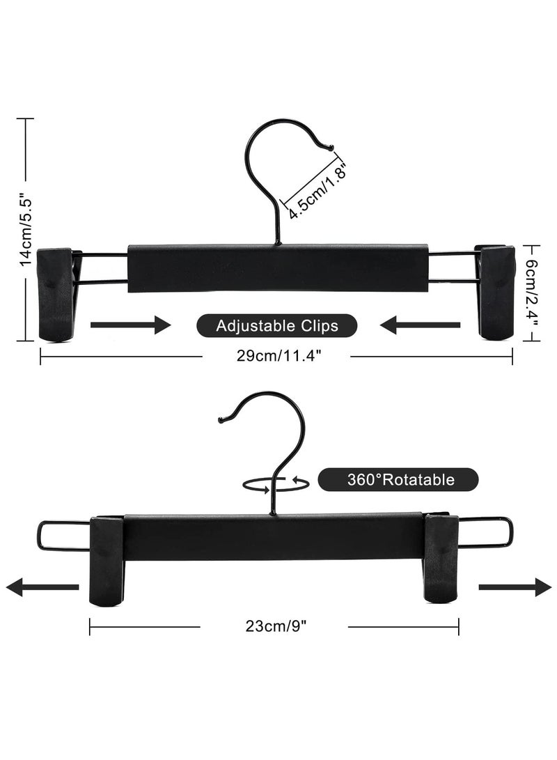 LEDIN Pants Hanger with Adjustable Anti-Rust Clips for Pants, Skirts, Clothes Hanger, Hangers Clothes Black (10 Pack)  - Image 3