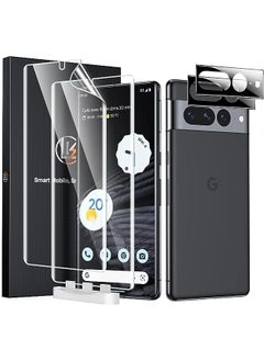 2 Pack For Google Pixel 7 Pro Screen Protector & 2 Pack Lens Protector With Positioning Tool, Self-Healing Tpu Film, Scratch-Resistant, Ultra-Thin Screen Protector For Pixel 7 Pro, Clear, 6.7-Inch