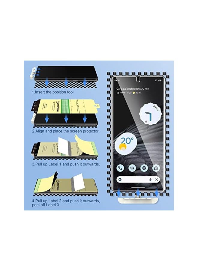LK - 2 Pack For Google Pixel 7 Pro Screen Protector & 2 Pack Lens Protector With Positioning Tool, Self-Healing Tpu Film, Scratch-Resistant, Ultra-Thin Screen Protector For Pixel 7 Pro, Clear, 6.7-Inch - Image 1
