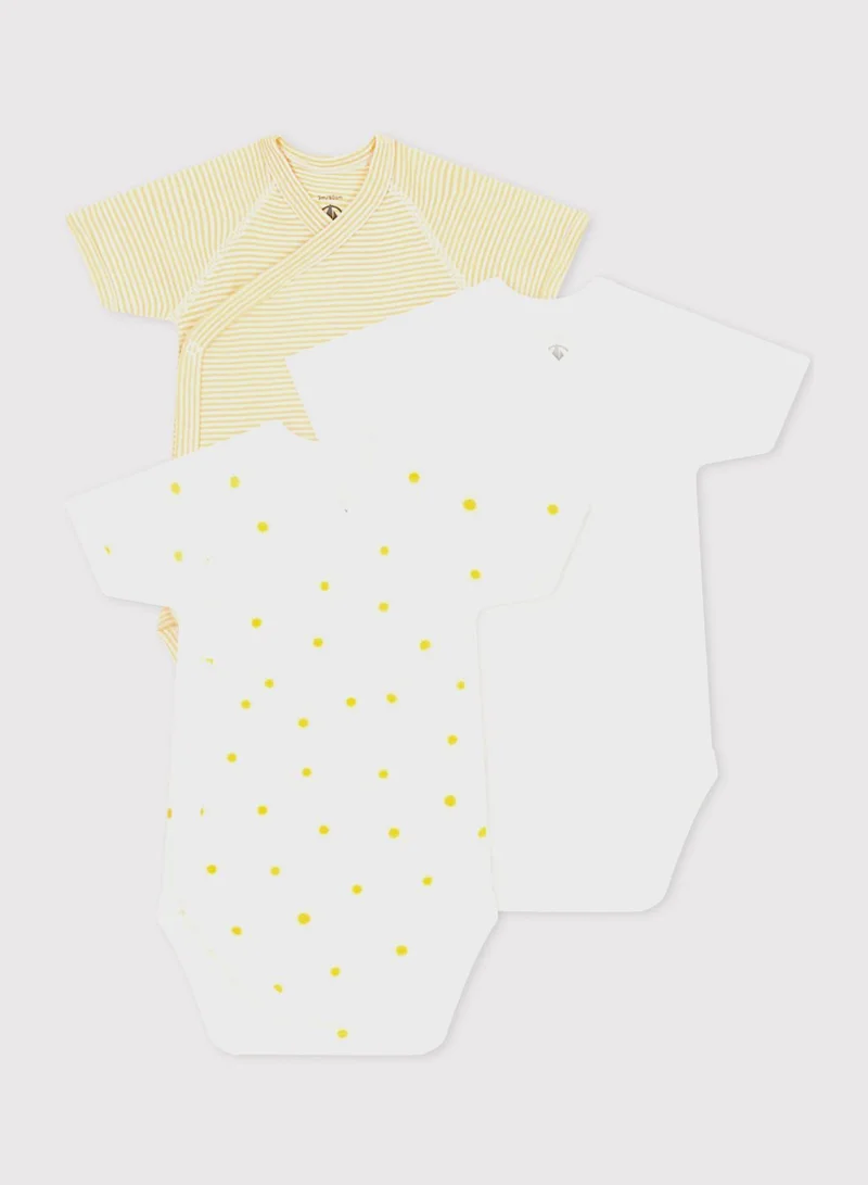 Petit Bateau Kids 3 Pack Assorted Bodysuit