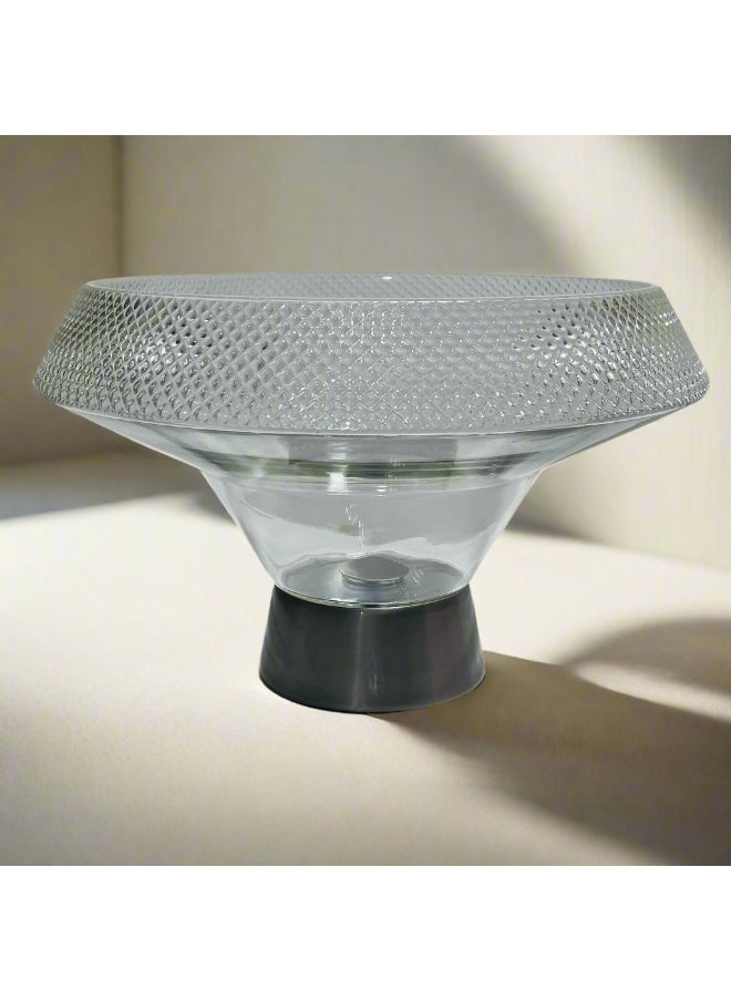 SIDDIQ 1130-35 Glass Fruit Bowl W/Stand 