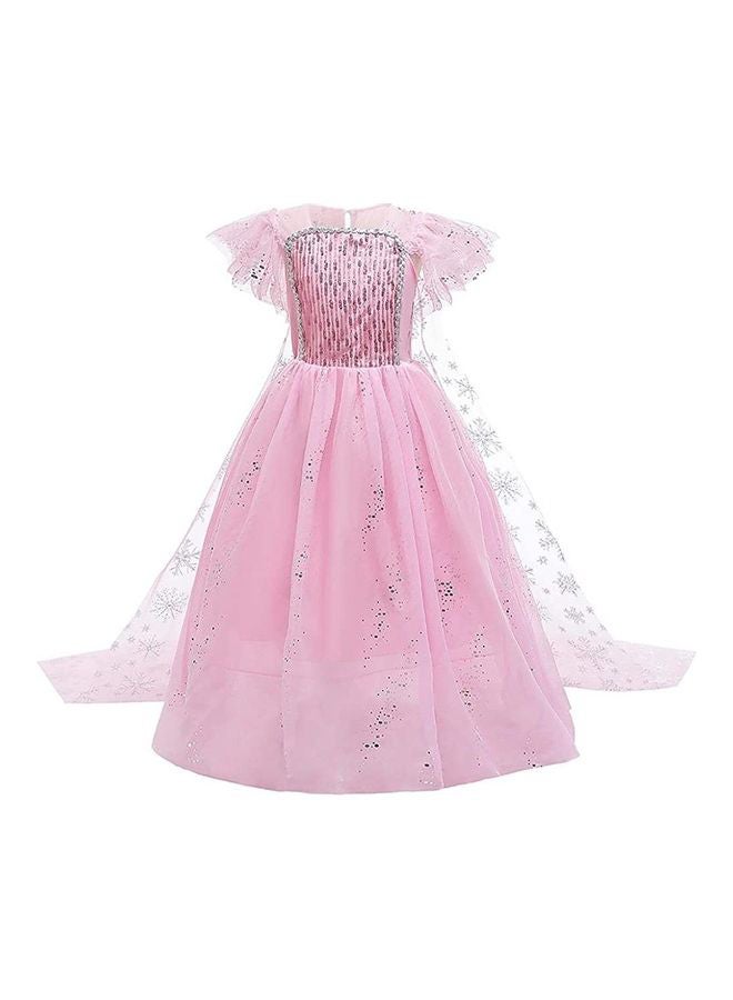 Loquat Princess Costume Snow Queen Princess Fancy Dress Up Sequin Tulle Long Dress With Accessories For Kids 89x66x117cm - Image 2