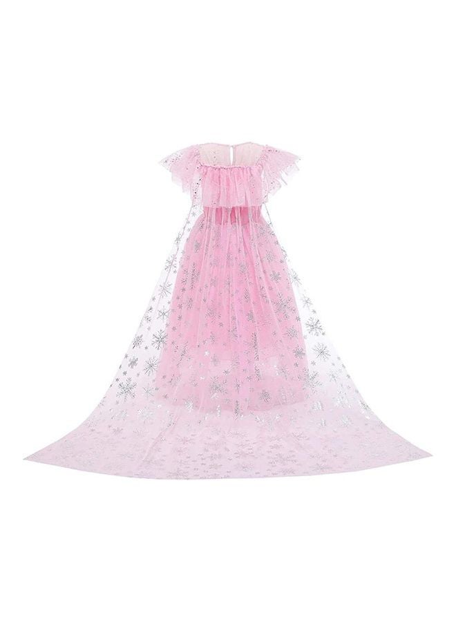 Loquat Princess Costume Snow Queen Princess Fancy Dress Up Sequin Tulle Long Dress With Accessories For Kids 89x66x117cm - Image 3