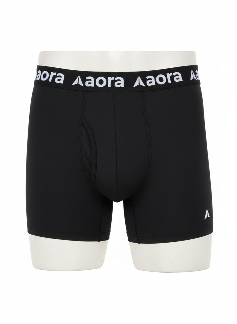 Aora Performance Boxer for Men – Moisture-Wicking Athletic Boxer Briefs – Breathable Stretch Fit Underwear for Daily Comfort & Training – Soft Sweat-Resistant Men’s Underwear (Black) - Image 3
