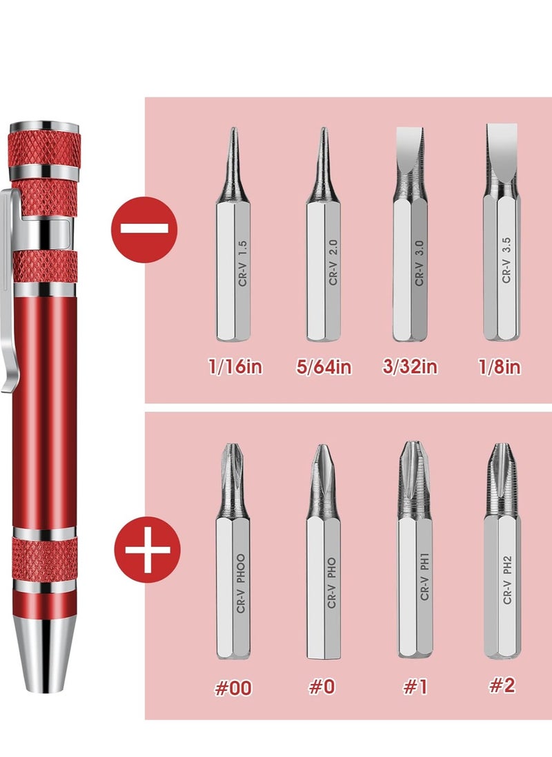 Plan A Mini Screwdriver Set 8 in 1 Multifunctional Magnetic Screwdriver Portable Flat Head Screwdriver for Hand Tool Repair and Installation (Blue)  - Image 5