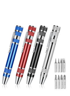 Plan A Mini Screwdriver Set 8 in 1 Multifunctional Magnetic Screwdriver Portable Flat Head Screwdriver for Hand Tool Repair and Installation (Blue)  - Image 1