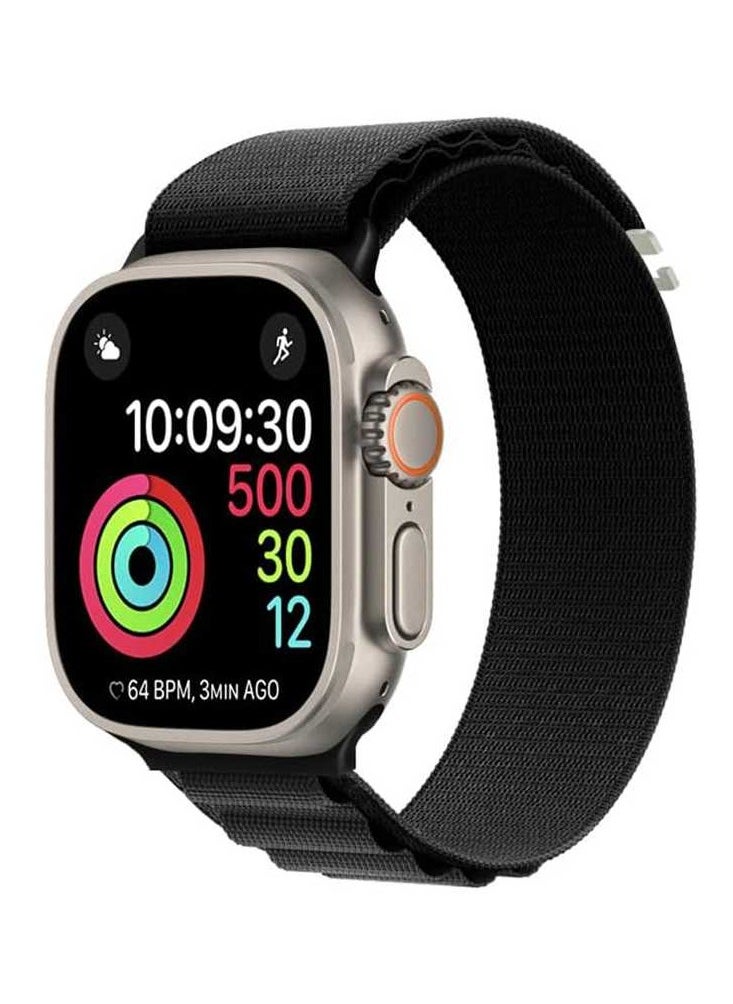 GREEN LION - Alpine Loop Nylon Watch Band 42/44/45/49MM / Fit G-Hook Secure / High-Quality Smart Watch Band /  Easy Install - Black - Image 1