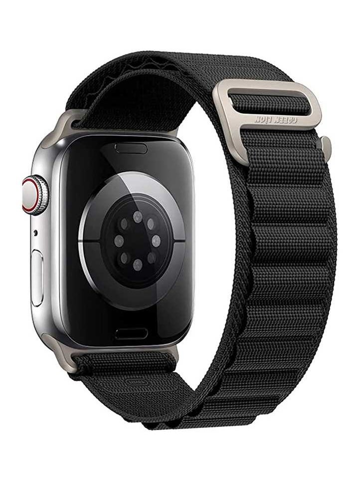 GREEN LION - Alpine Loop Nylon Watch Band 42/44/45/49MM / Fit G-Hook Secure / High-Quality Smart Watch Band /  Easy Install - Black - Image 1
