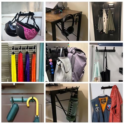 ULIBERMAGNET Magnetic Hooks,Heavy Duty Coat Magnetic Rack,Strong Rubber Magnetic Hanger for Refrigerator,Metal Cabinet,Hanging Coat, Towel, Bag, Backpack(Matte Black/4 Hooks) - Image 5